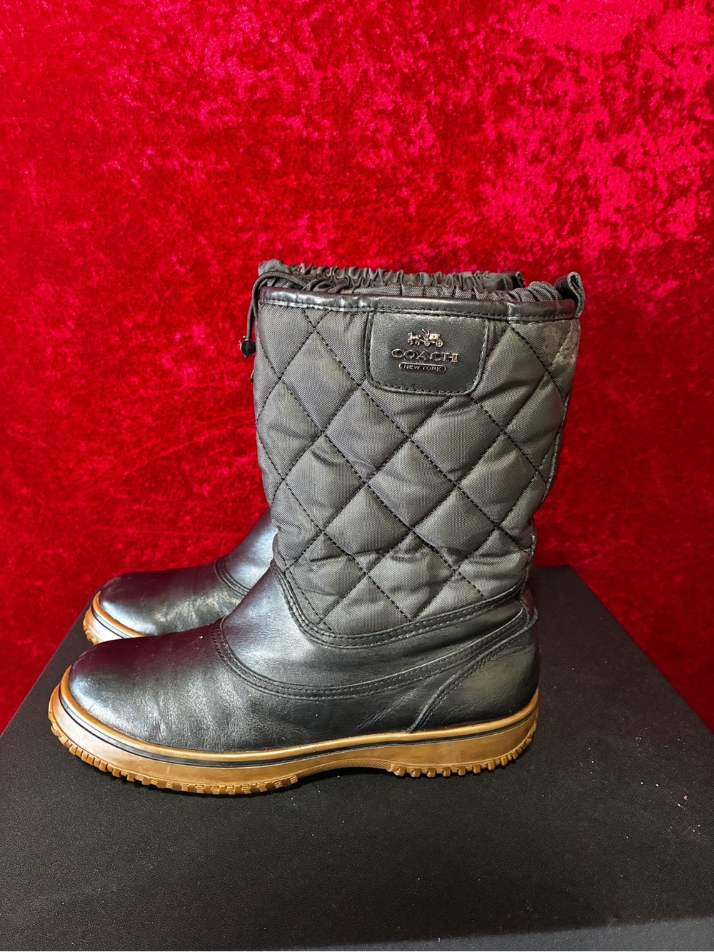 Coach Black Quilted Winter Boot (Samara)